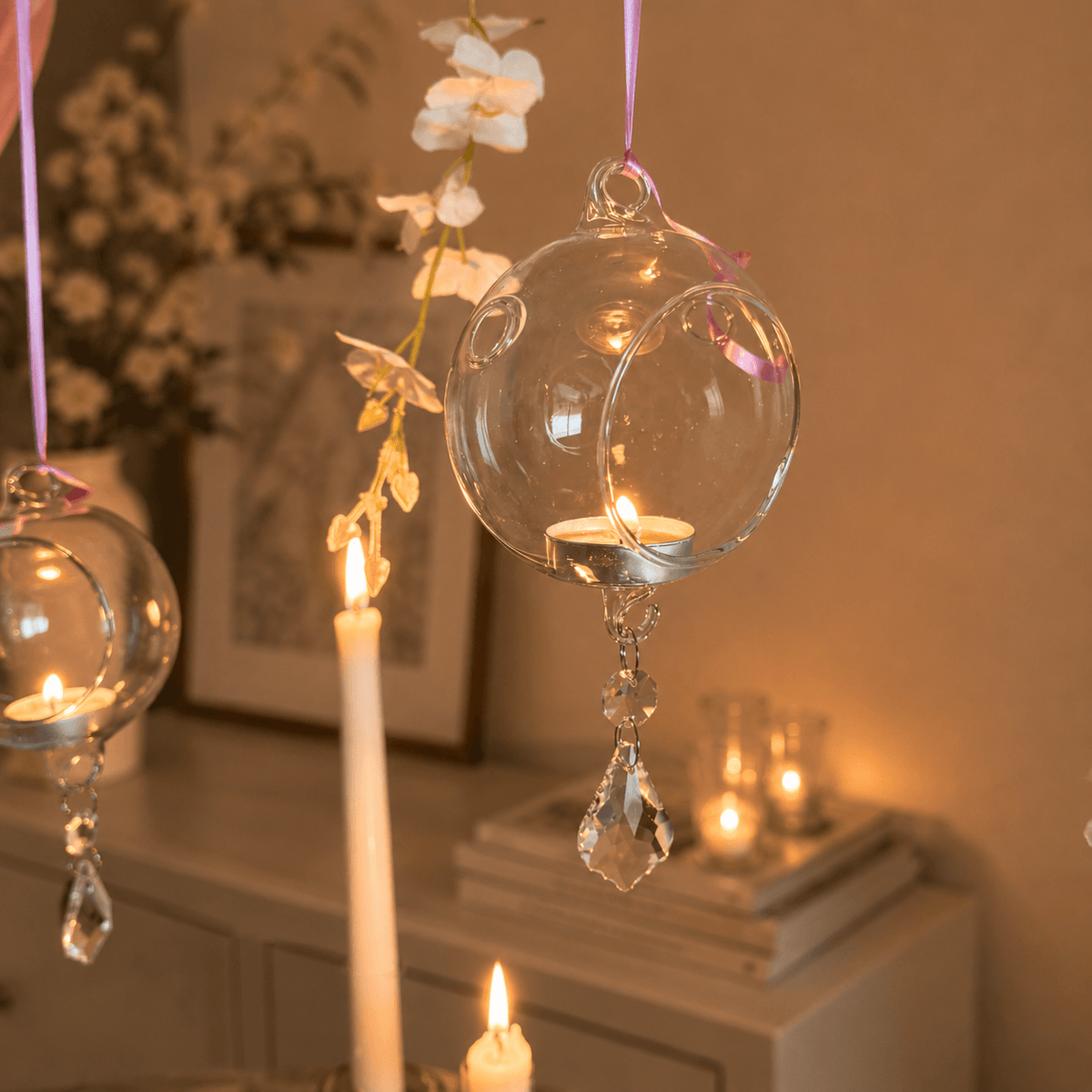 Jewel Glass Candle Holder Set (2 Pieces)
